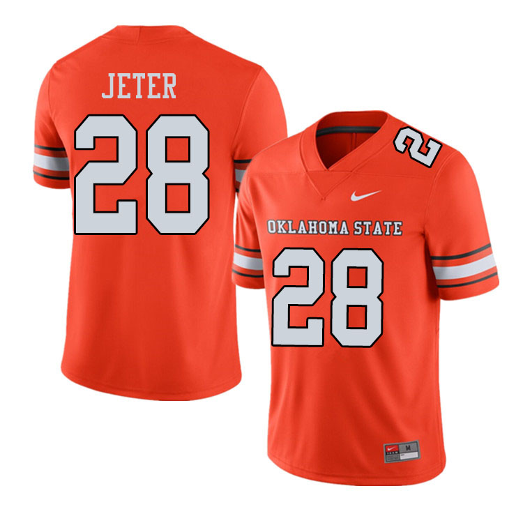 Men #28 Jahmyl Jeter Oklahoma State Cowboys College Football Jerseys Sale-Alternate Orange